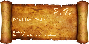 Pfeiler Irén névjegykártya